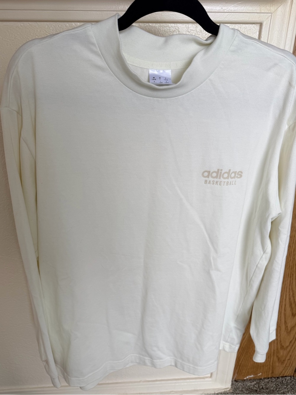 adidas White Basketball Long Sleeve Tee